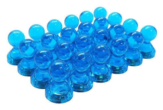 Small Blue Translucent Magnetic Push Pins (24 Pack) - totalElement