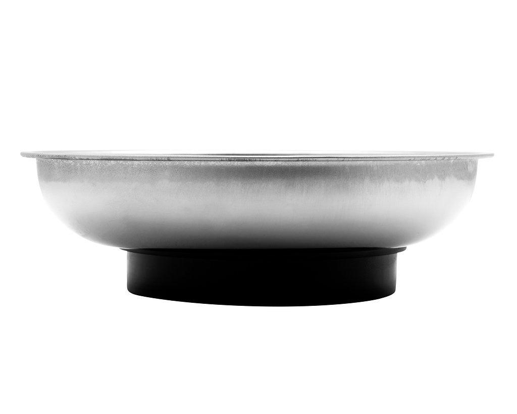 4.25 Inch Round Magnetic Parts Tray, Heavy-Gauge Polished Stainless St