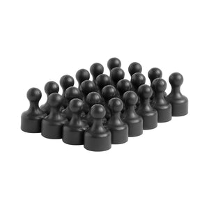 Strong Heavy-Duty Black Plastic Magnetic Push Pins (24 Pack) - totalElement