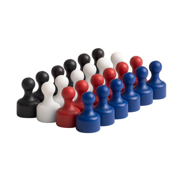 Strong Heavy-Duty Assorted Color Plastic Magnetic Push Pins (24 Pack) - totalElement
