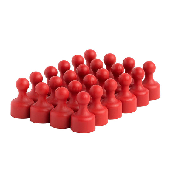 Strong Heavy-Duty Red Plastic Magnetic Push Pins (24 Pack) - totalElement