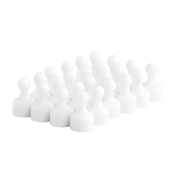 Strong Heavy-Duty White Plastic Magnetic Push Pins (24 Pack) - totalElement