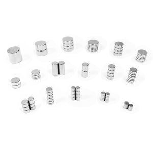 Neodymium Disc Magnet Variety Sample Pack N42 (17 Sizes) - totalElement